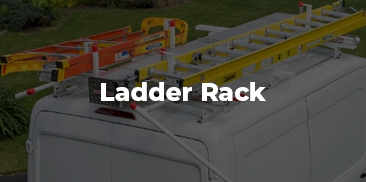 A ladder rack, installed on a van.