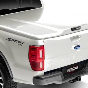 A product photo of the Undercover Elite LUX in the Space White color, for a Ford F150.