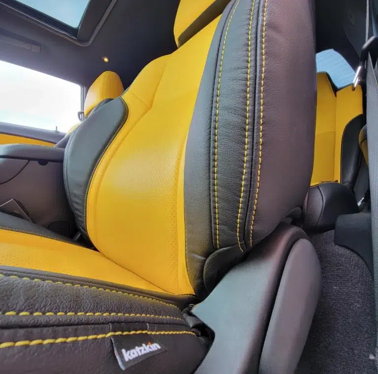 A premium leather interior, upgraded by a Katzkin installer.