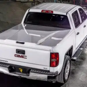 Elite LC Lid closed on a white GMC truck